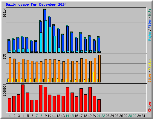 Daily usage for December 2024