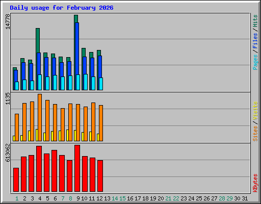 Daily usage for February 2026